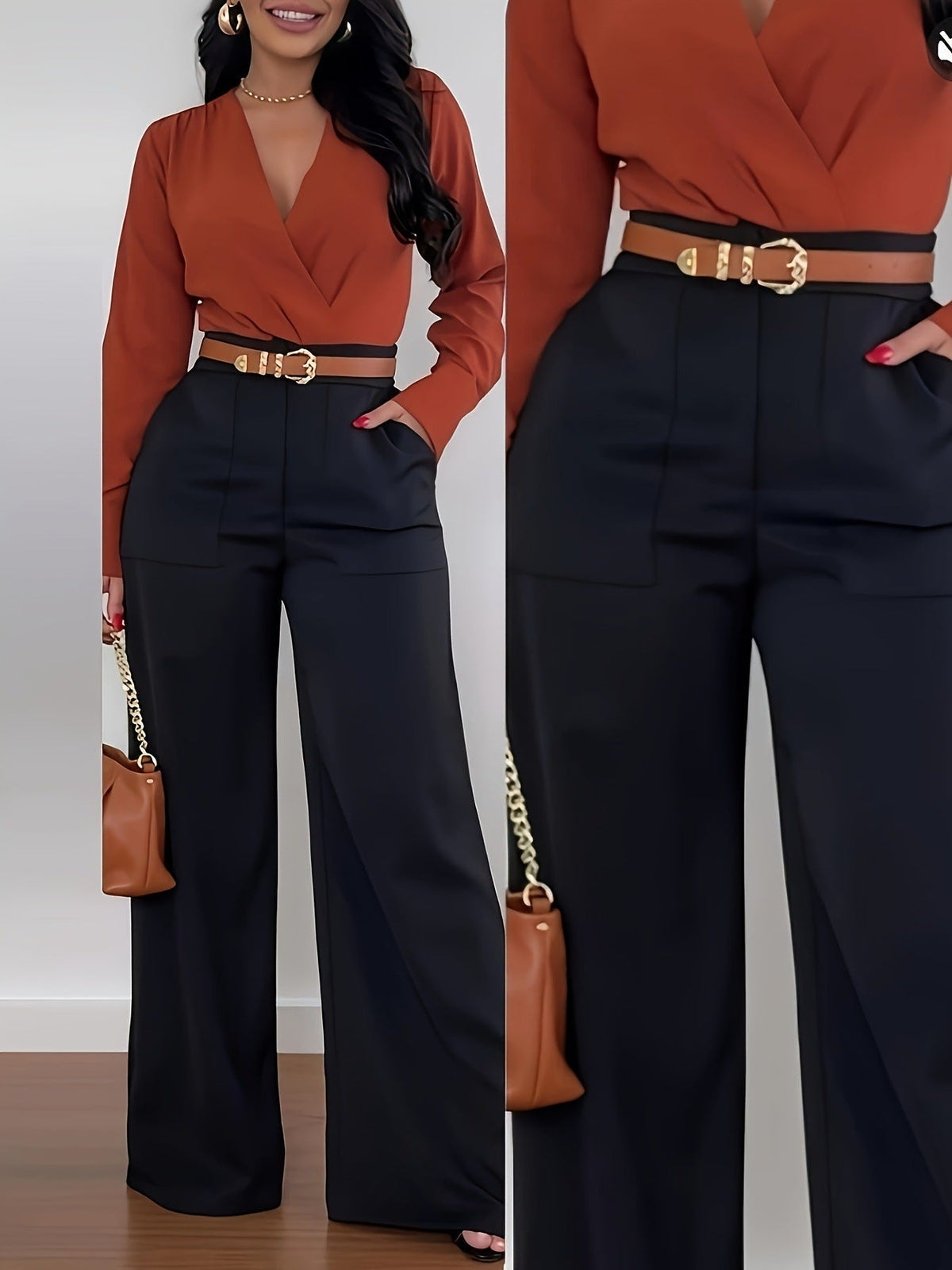 ✨Neu Eingetroffen! Damen Freizeit Hosenanzug Weites Bein Hosen Herbst Winter Lange Hosen