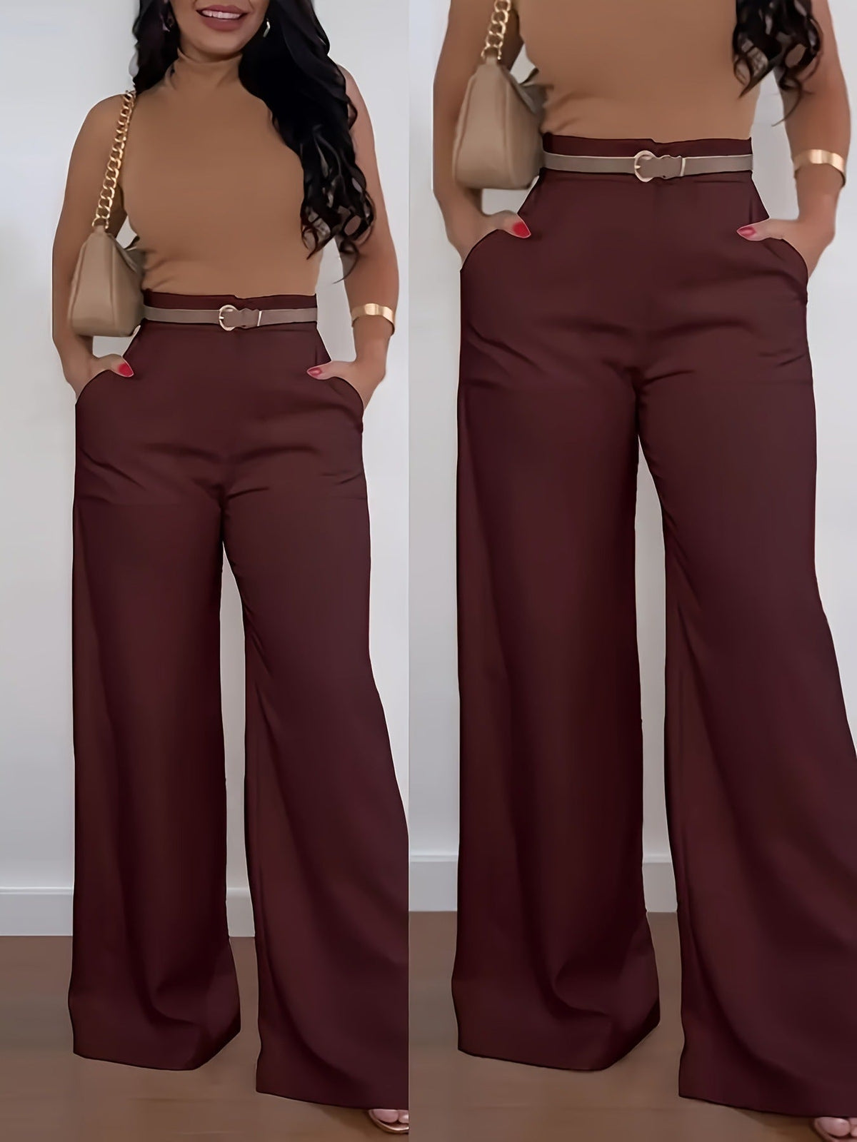 ✨Neu Eingetroffen! Damen Freizeit Hosenanzug Weites Bein Hosen Herbst Winter Lange Hosen