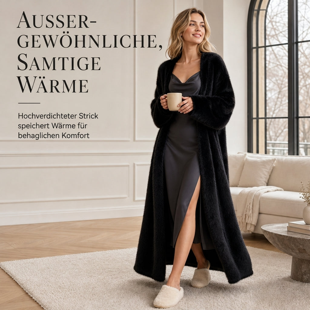 ✨Neu Eingetroffen! Damen Langcardigan aus Kunstpelz-Fleece, flauschiger oversized Strickmantel für Herbst und Winter