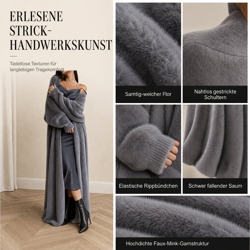 ✨Neu Eingetroffen! Damen Langcardigan aus Kunstpelz-Fleece, flauschiger oversized Strickmantel für Herbst und Winter
