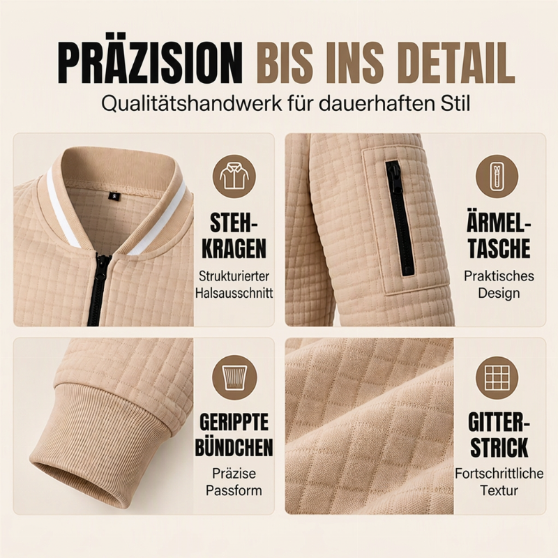 ⏰ Countdown läuft – 50% nur noch 3 Tage!  Herren Freizeit Waffelstrick Steppjacke