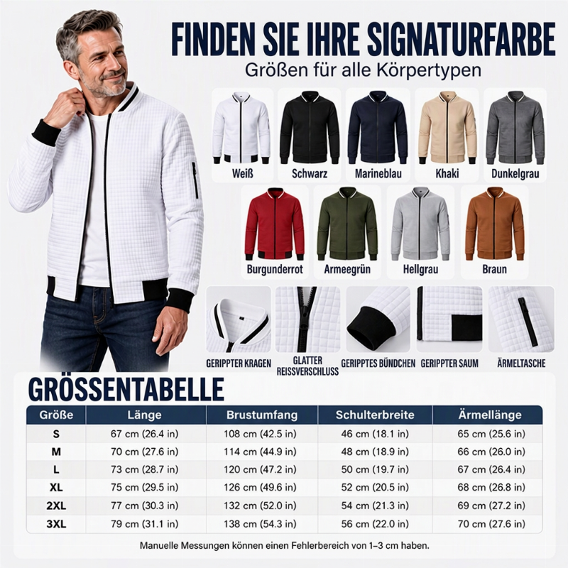 ⏰ Countdown läuft – 50% nur noch 3 Tage!  Herren Freizeit Waffelstrick Steppjacke