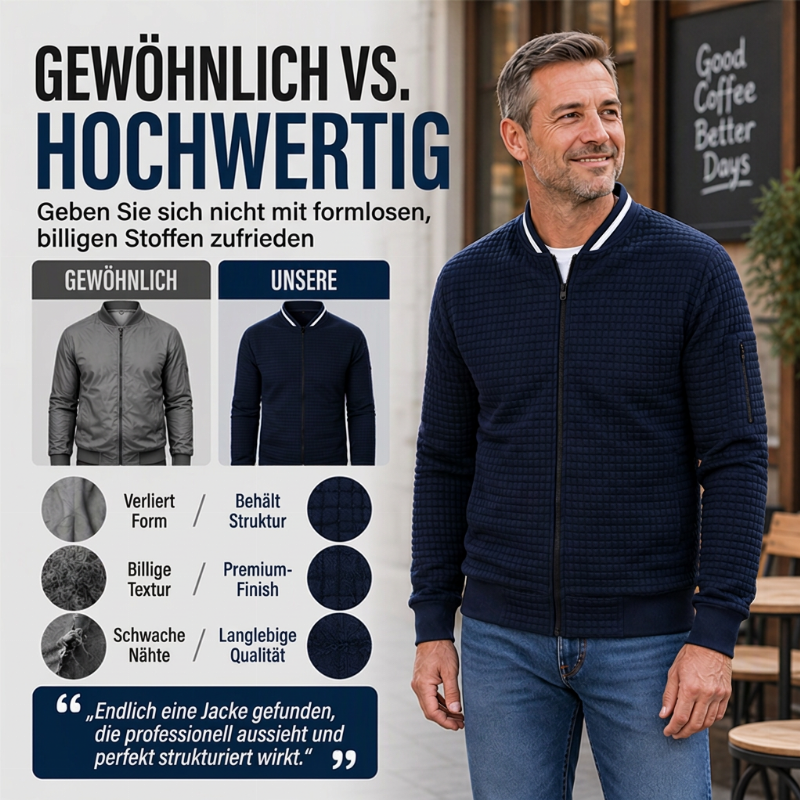 ⏰ Countdown läuft – 50% nur noch 3 Tage!  Herren Freizeit Waffelstrick Steppjacke