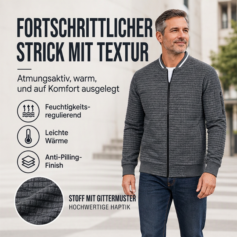 ⏰ Countdown läuft – 50% nur noch 3 Tage!  Herren Freizeit Waffelstrick Steppjacke