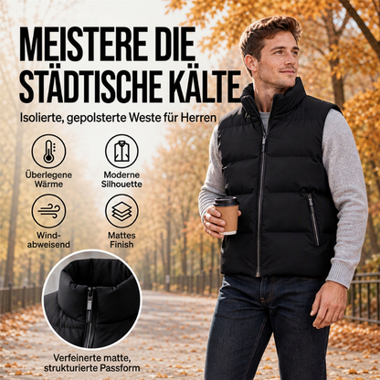 🔥Räumungsverkauf🔥Herren klassische Stehkragen wattierte Weste