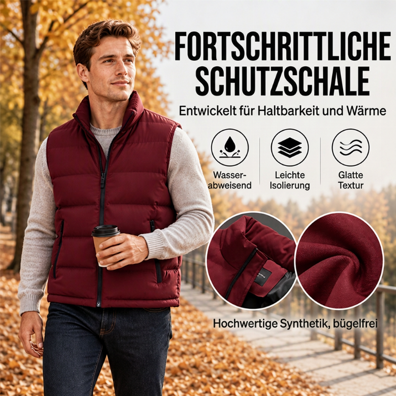 🔥Räumungsverkauf🔥Herren klassische Stehkragen wattierte Weste