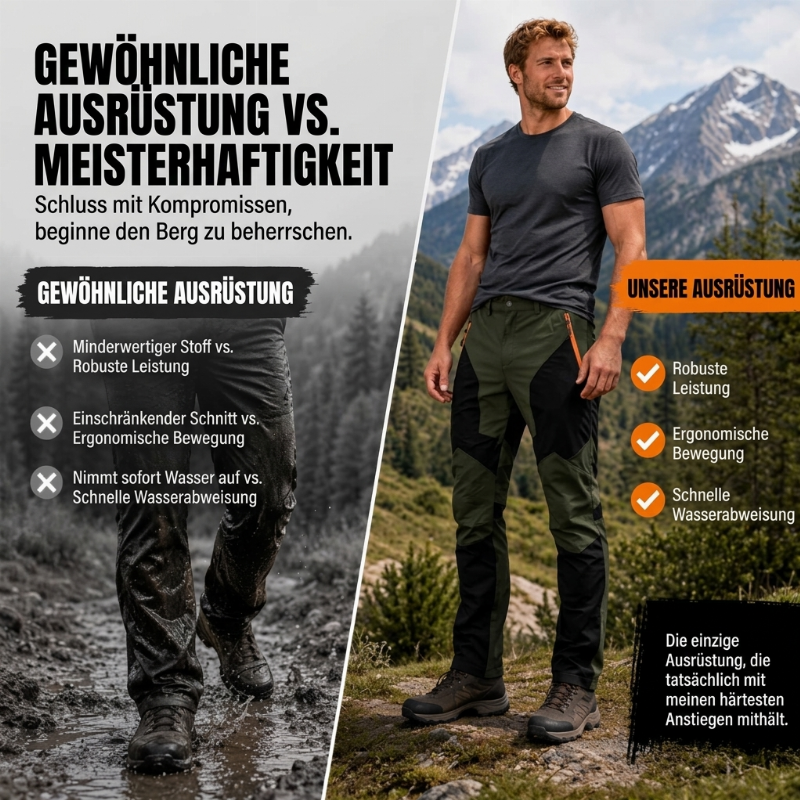 🌟Bestseller reduziert! Nur diese Woche!🌟 Wasserdichte und winddichte Herren-Wanderhose im Patchwork-Design