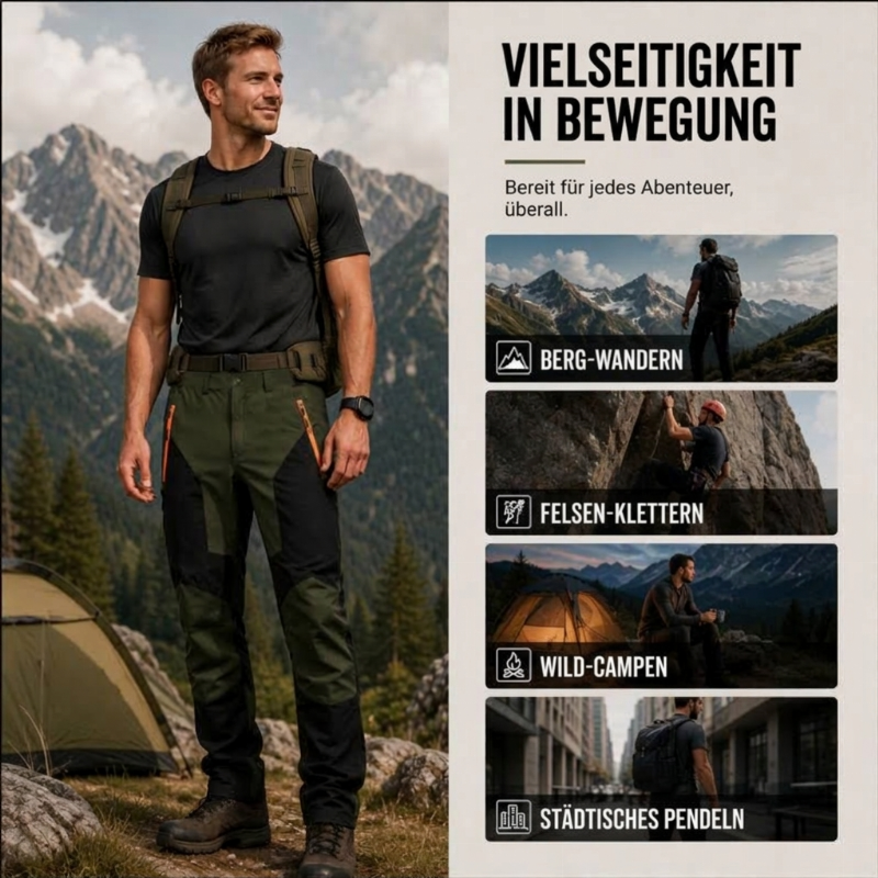 🌟Bestseller reduziert! Nur diese Woche!🌟 Wasserdichte und winddichte Herren-Wanderhose im Patchwork-Design