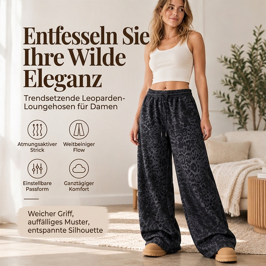 🔥 Nur heute 50 %! Damen lässige Leopardenmuster weite Bein Jogginghose