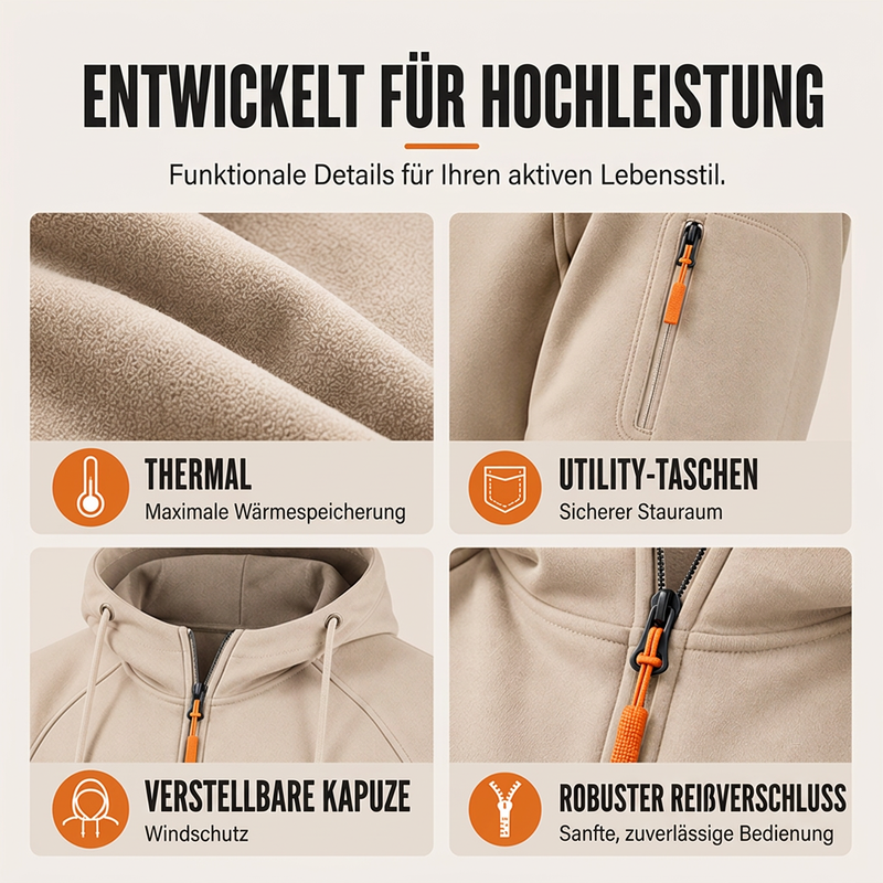 🖤 Black Friday Vorabzugang: 50 % Rabatt 🖤Herren-Casual-Kapuzenpullover mit Viertelreißverschluss