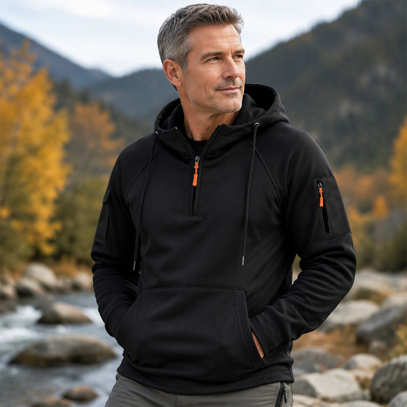 🖤 Black Friday Vorabzugang: 50 % Rabatt 🖤Herren-Casual-Kapuzenpullover mit Viertelreißverschluss