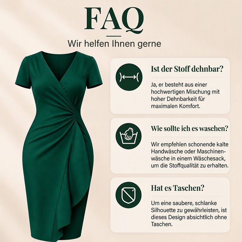 ✨ Neu eingetroffen – Nur heute 50 %!  Elegantes Damen-Wickelkleid mit V-Ausschnitt und Rüschen