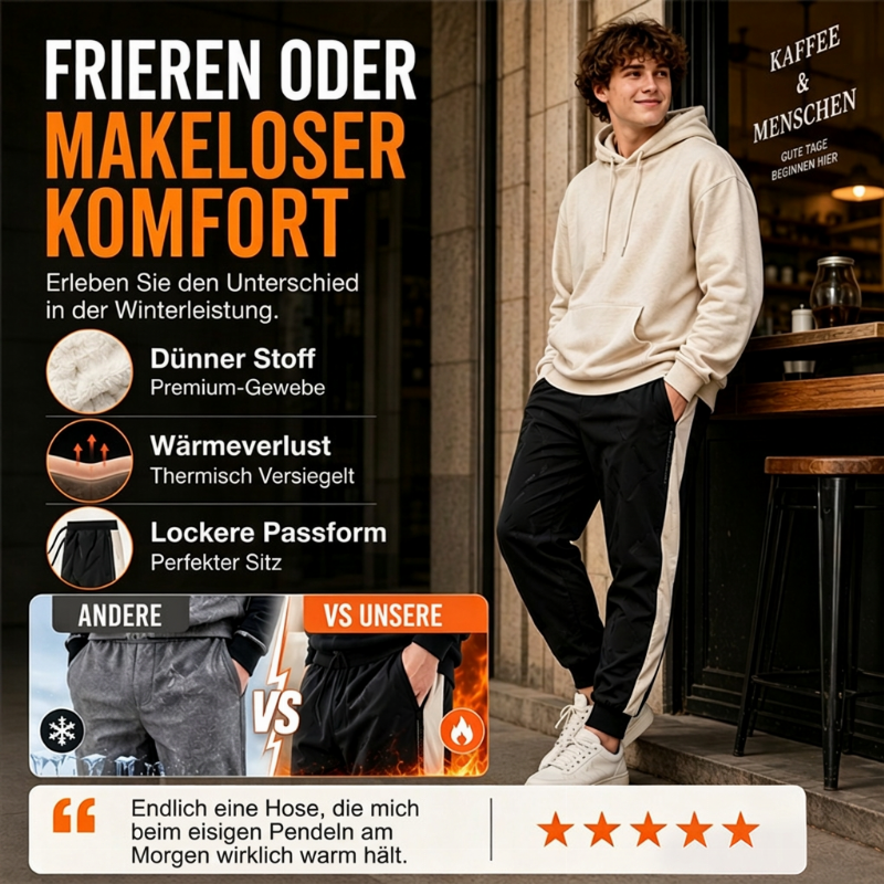 📦 Täglich 500+ Pakete versendet! Herren winddichte thermische Hose mit elastischen Bündchen