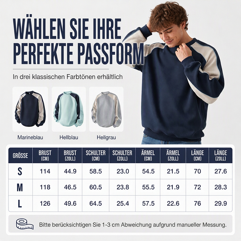 ✨Neu Eingetroffen! Herren Sweatshirt mit Farbblock-Design und lockerer Passform