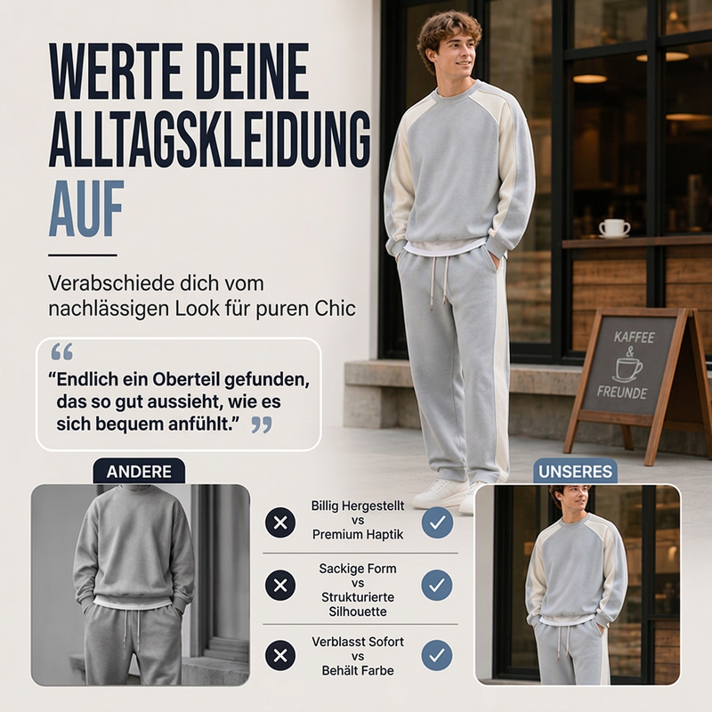 ✨Neu Eingetroffen! Herren Sweatshirt mit Farbblock-Design und lockerer Passform