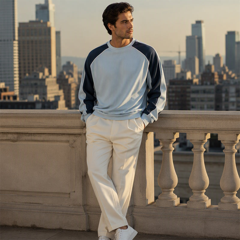 ✨Neu Eingetroffen! Herren Sweatshirt mit Farbblock-Design und lockerer Passform