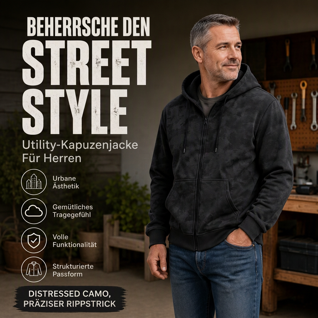 50 % Rabatt! | Herren Vintage Batik-Zip-Kapuzenpullover