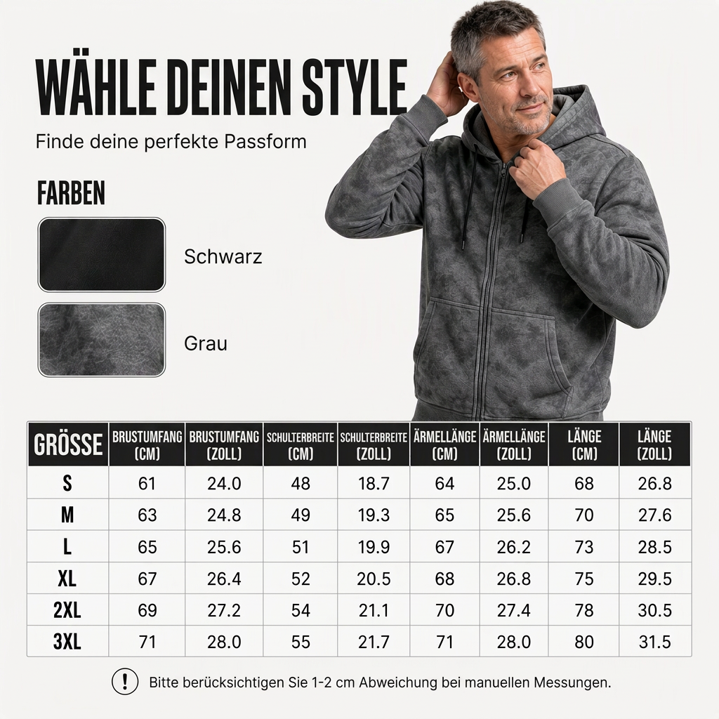 50 % Rabatt! | Herren Vintage Batik-Zip-Kapuzenpullover