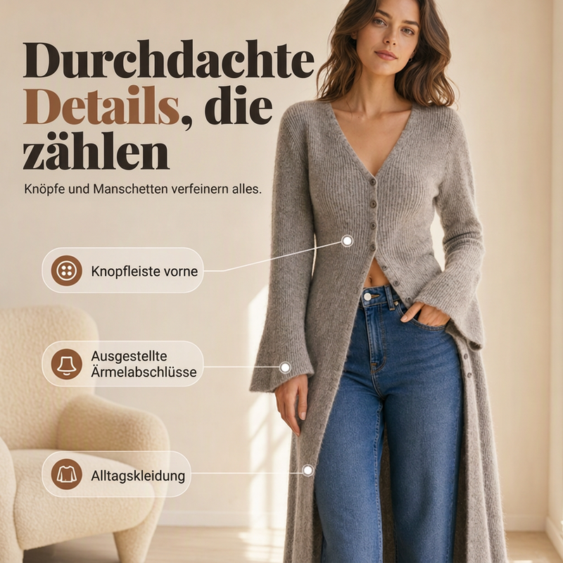 ✨Neu Eingetroffen!✨Offene Langstrickjacke für Damen