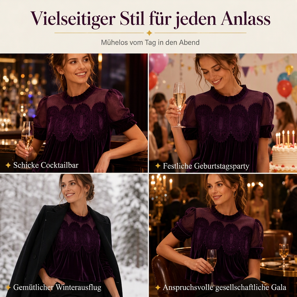 ⏰Letzte Chance! Jetzt zugreifen!⏰ Damen-Unifarbige Kurzarmoberteile mit Rüschenkragen