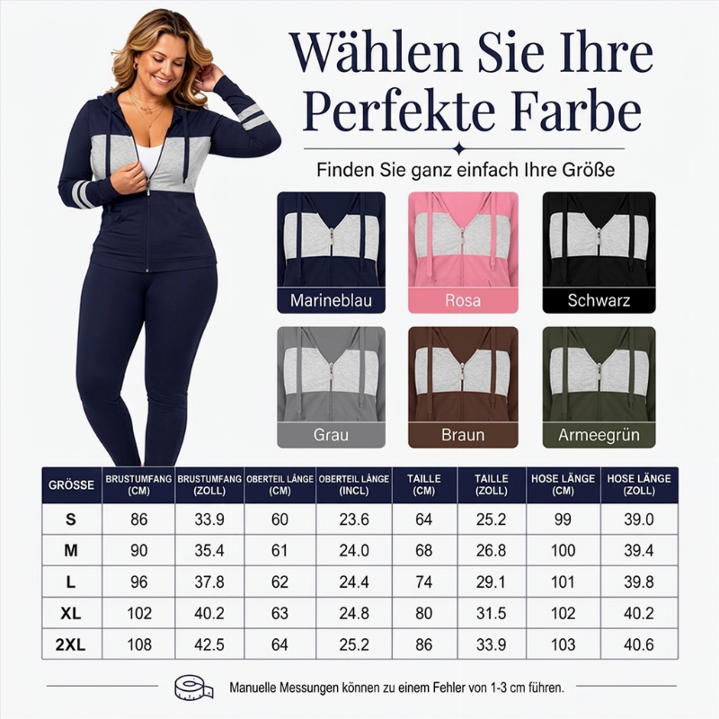 🔥 Nur heute 50 %!  2-teiliges Damen-Set mit Kapuzen-Sweatshirt und Hose