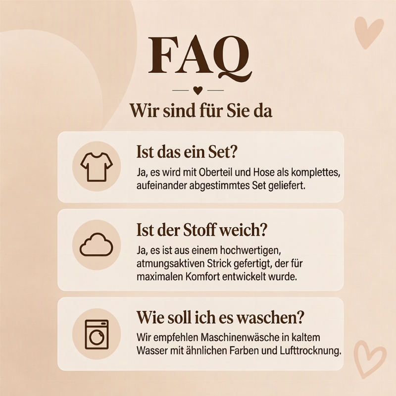 ✨Neu Eingetroffen! Damen Schlafanzug-Set mit Herzprint und Langarm