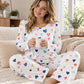 ✨Neu Eingetroffen! Damen Schlafanzug-Set mit Herzprint und Langarm