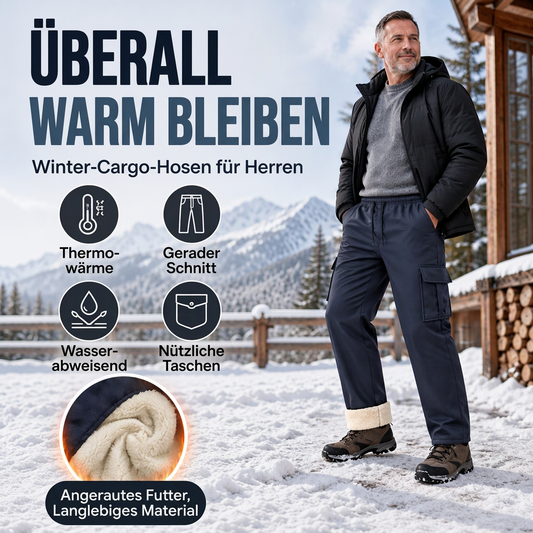 📦 Täglich 500+ Pakete versendet! Herren warme Cargohosen mit Plüschfutter