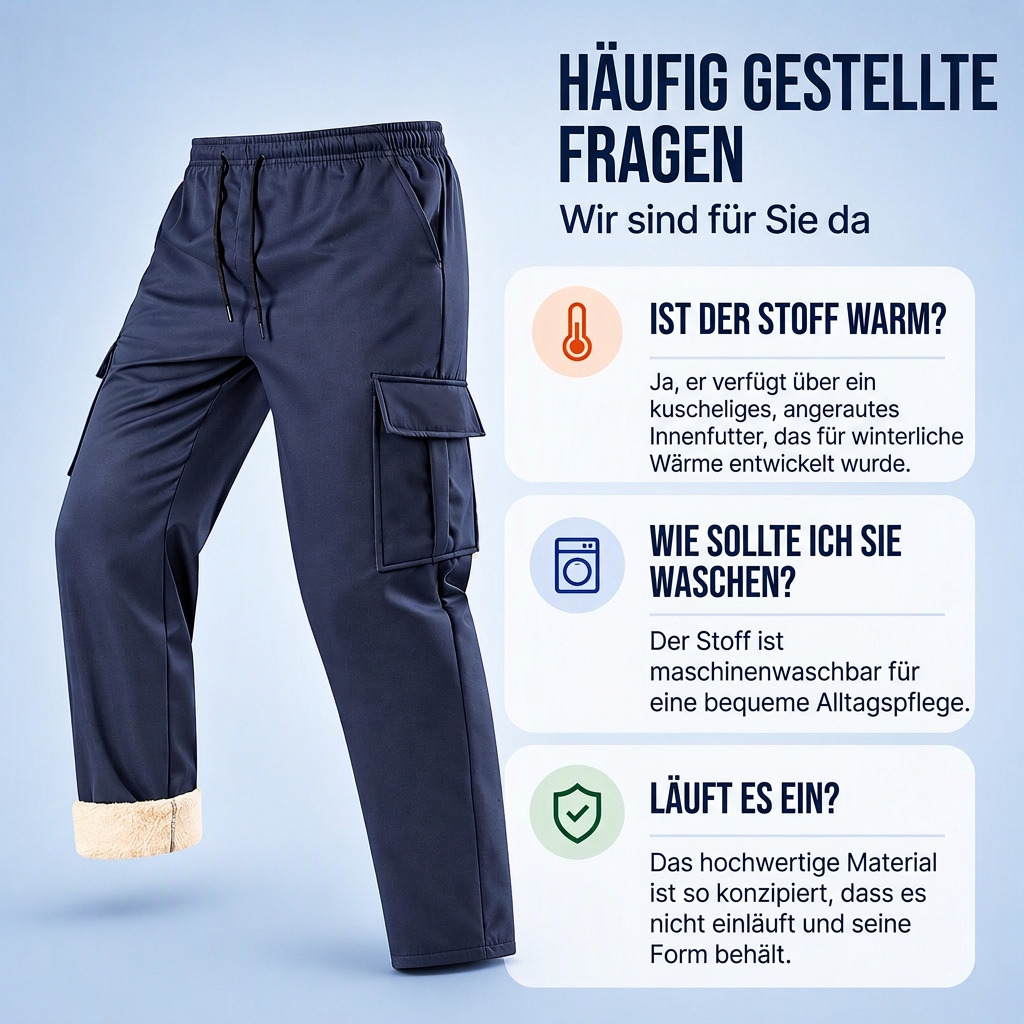 📦 Täglich 500+ Pakete versendet! Herren warme Cargohosen mit Plüschfutter