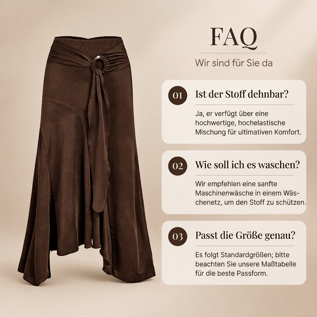 🎁Neu eingetroffen: 50% Rabatt! Damen Midirock mit O-Ring-Bindung, unregelmäßigem Fischschwanz-Design