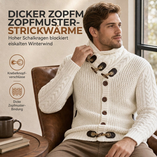 🔥 Nur heute 50 %! Strickpullover für Herren mit Rollkragen und Knopfleiste