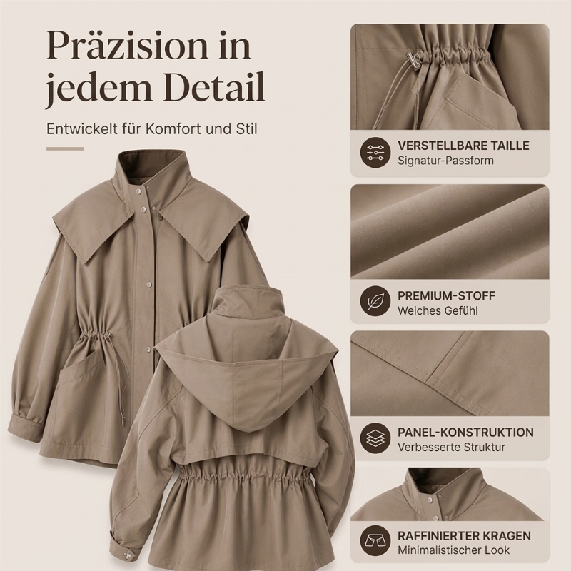 ✨Neu Eingetroffen! Damen schicke Kapuzenjacke mit Kordelzug