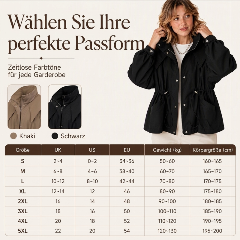 ✨Neu Eingetroffen! Damen schicke Kapuzenjacke mit Kordelzug