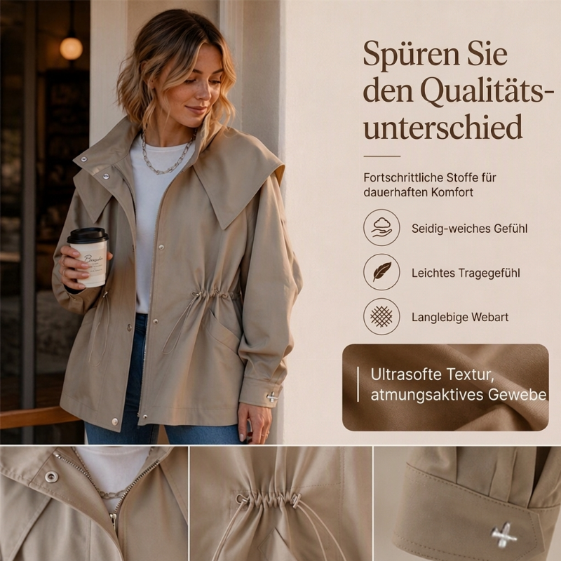 ✨Neu Eingetroffen! Damen schicke Kapuzenjacke mit Kordelzug