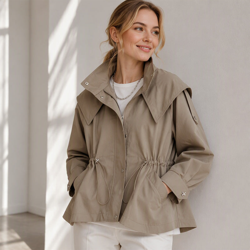 ✨Neu Eingetroffen! Damen schicke Kapuzenjacke mit Kordelzug