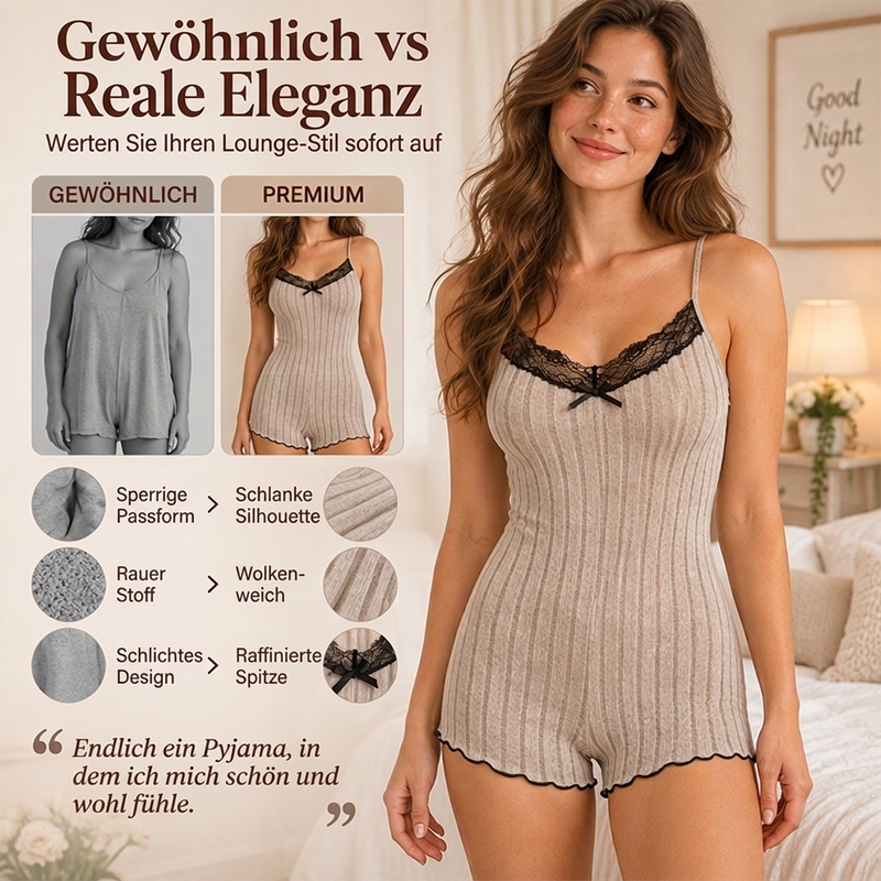 ✨Neu Eingetroffen! Damen Spitzen-Romper-Pyjama mit Schmetterlingsrücken