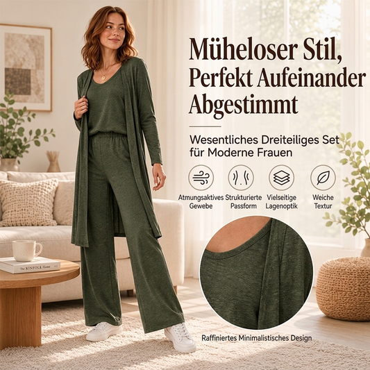 ✨ Neu eingetroffen – Nur heute 50 %! Elegantes 3-teiliges Langarm-Set für Damen