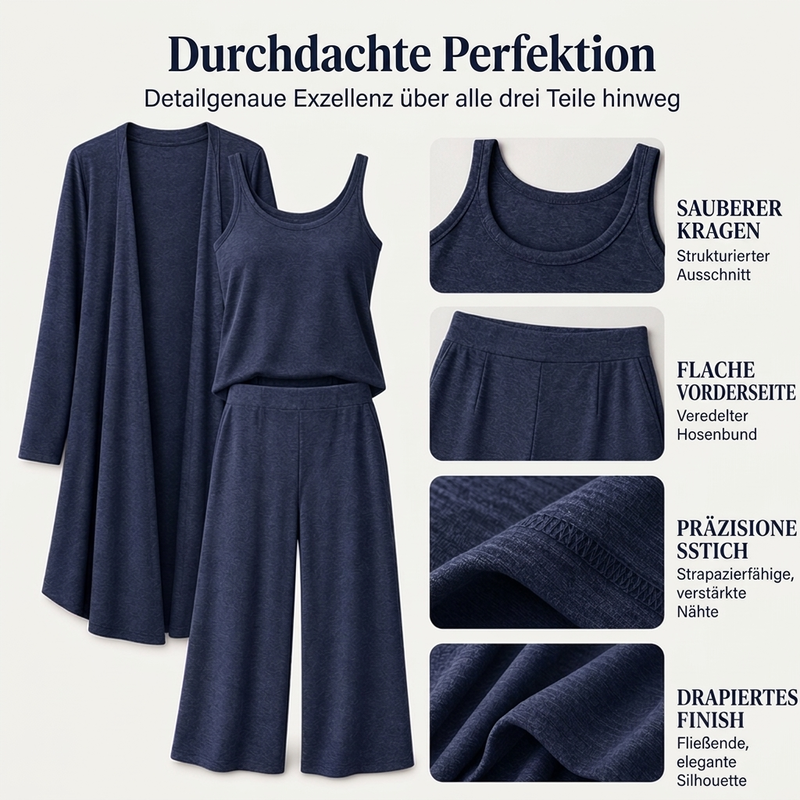 ✨ Neu eingetroffen – Nur heute 50 %! Elegantes 3-teiliges Langarm-Set für Damen
