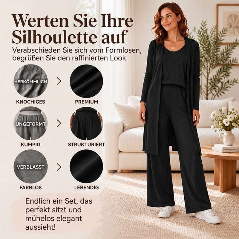 ✨ Neu eingetroffen – Nur heute 50 %! Elegantes 3-teiliges Langarm-Set für Damen