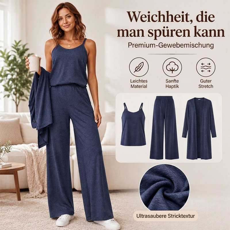 ✨ Neu eingetroffen – Nur heute 50 %! Elegantes 3-teiliges Langarm-Set für Damen