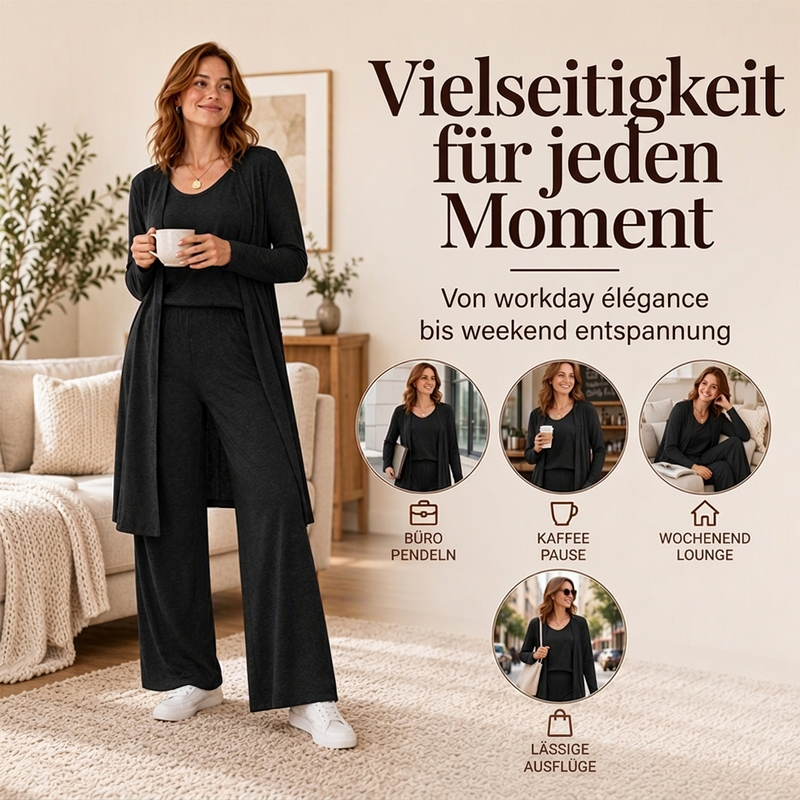 ✨ Neu eingetroffen – Nur heute 50 %! Elegantes 3-teiliges Langarm-Set für Damen