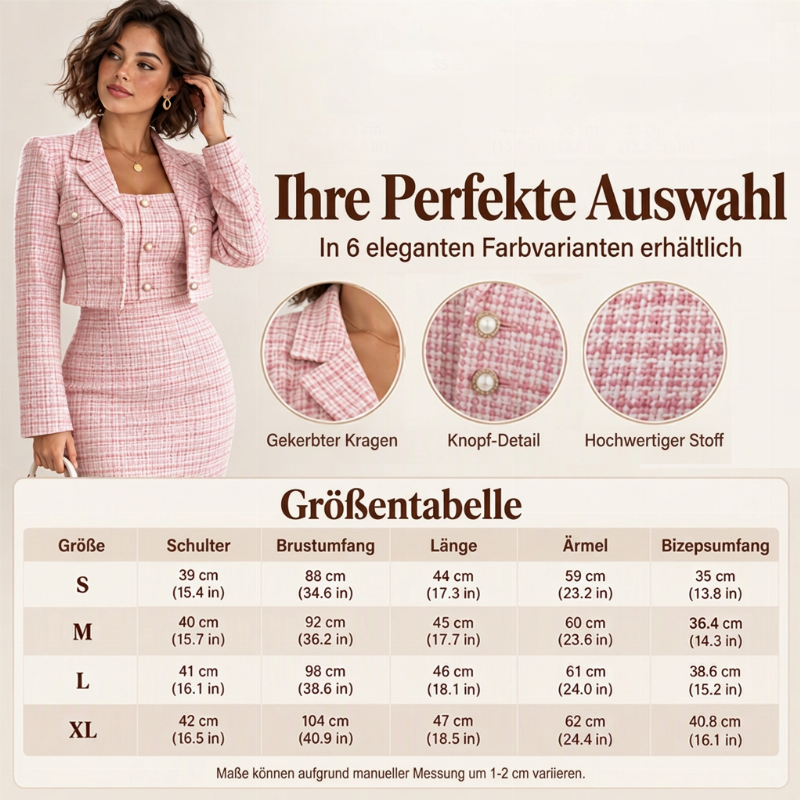 ⏰ Beliebt und bald ausverkauft!⏰Elegantes Kurzjacken- und Schmal-Kleid-Set für Damen