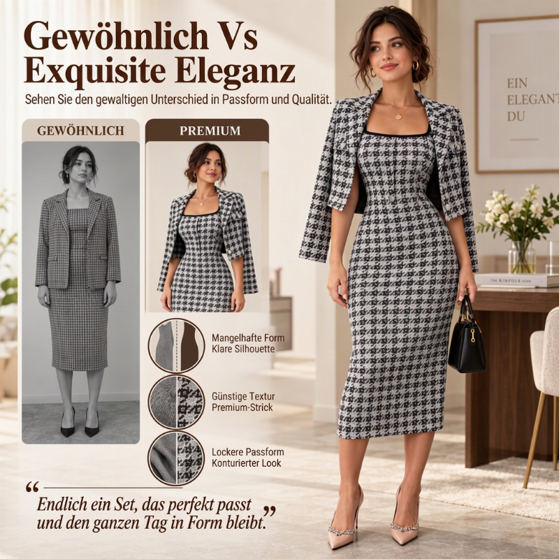 ⏰ Beliebt und bald ausverkauft!⏰Elegantes Kurzjacken- und Schmal-Kleid-Set für Damen