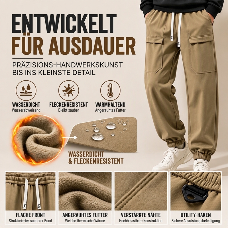 ✨Neu Eingetroffen! Wasserdichte Cargo-Hosen für Herren mit Plüschfutter