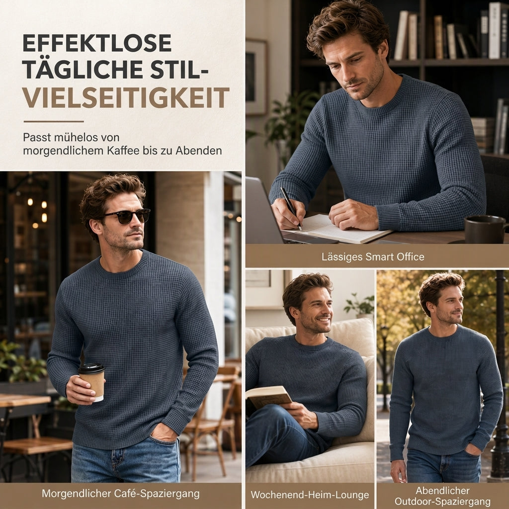 🔥 Nur heute 50 %! Freizeit-Sweatshirt für Herren, schmal geschnitten, Rundhalsausschnitt, langärmelig