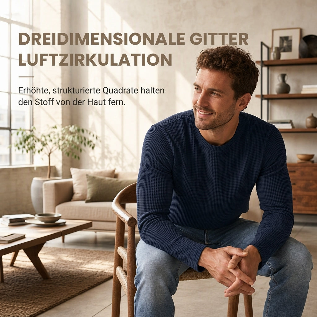 🔥 Nur heute 50 %! Freizeit-Sweatshirt für Herren, schmal geschnitten, Rundhalsausschnitt, langärmelig