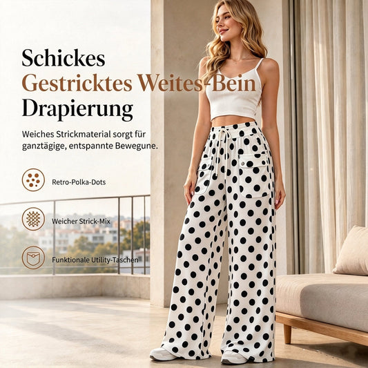 ✨ Neu eingetroffen – Nur heute 50 %! Freizeit-Hosen für Damen mit Gepunkteter Muster und Weitem Bein