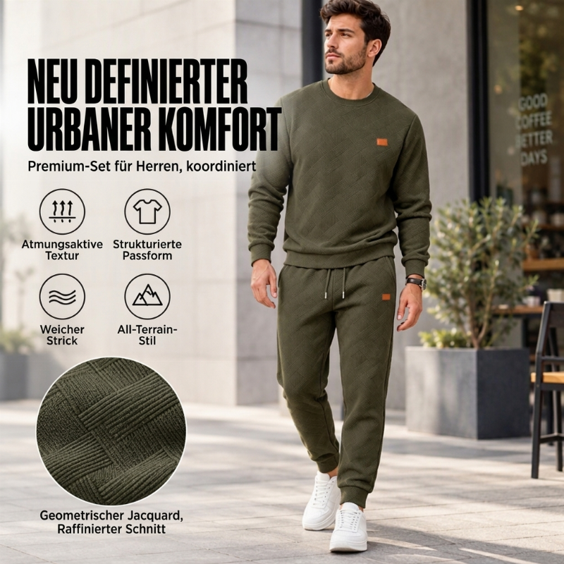 📢🎉50%Rabatt!!!🛍️✨Freizeit Sportset für Herren mit strukturiertem Jacquard