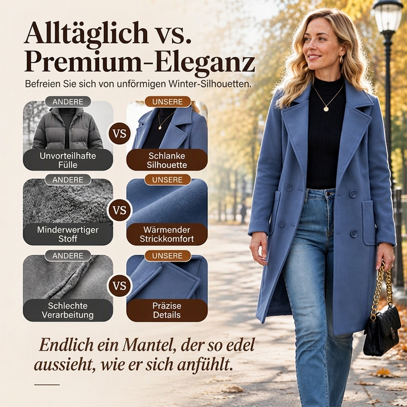 📢🎉50%Rabatt!!!🛍️✨Wollmantel für Damen mit Doppelknopfverschluss
