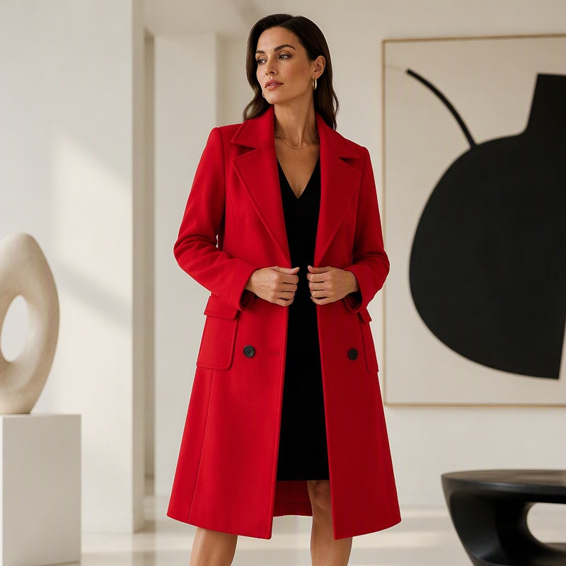 📢🎉50%Rabatt!!!🛍️✨Wollmantel für Damen mit Doppelknopfverschluss